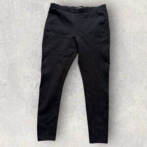 M&S Collection Black Pull-On Stretch Trousers Leggings Slim Fit Size 12